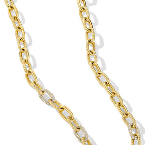 DY Madison Chain Necklace in 18K Yellow Gold with Diamonds, 8.5mm