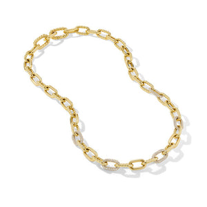 DY Madison Chain Necklace in 18K Yellow Gold with Diamonds, 8.5mm