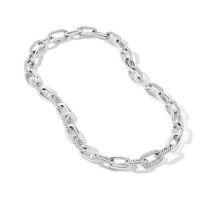 DY Madison Chain Necklace in Sterling Silver with Diamonds, 18"