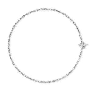 DY Madison Pavé Diamond Toggle Chain Necklace in Sterling Silver, 17"