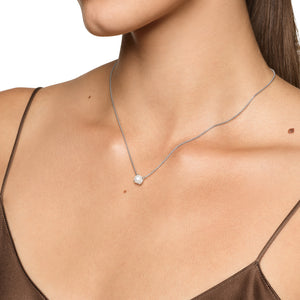 Pearl Classics Necklace in Sterling Silver with Diamonds, 6.5mm