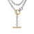 DY Mercer Double Row Toggle Chain Necklace in Sterling Silver with 18K Yellow Gold and Diamonds, 8mm