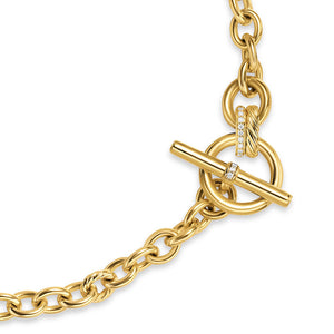 DY Mercer Toggle Chain Necklace in 18K Yellow Gold with Diamonds, 8mm