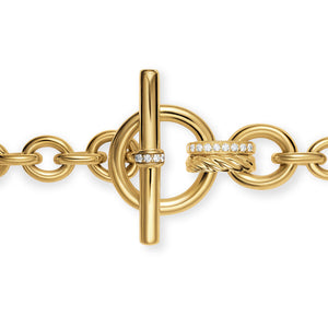 DY Mercer Toggle Chain Necklace in 18K Yellow Gold with Diamonds, 8mm
