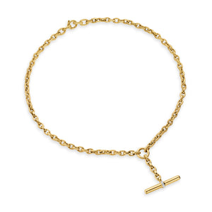 DY Mercer Petite Toggle Chain Necklace in 18K Yellow Gold with Diamonds, 4.5mm