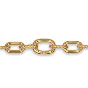DY Madison Pavé Bead Chain Necklace in 18K Yellow Gold with Diamonds, 6mm