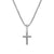 Cable Cross Pendant Necklace in Sterling Silver, 17.5mm