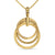 Crossover Trio Pendant Necklace in 18K Yellow Gold with Diamonds, 24mm