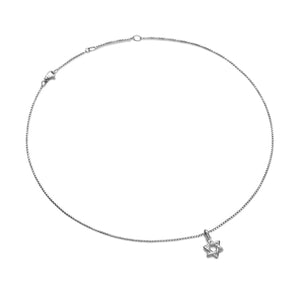 Star of David Pendant Necklace in Sterling Silver, 9.6mm