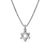 Star of David Pendant Necklace in Sterling Silver, 9.6mm