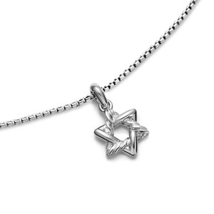 Star of David Pendant Necklace in Sterling Silver, 9.6mm