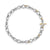DY Mercer Chain Necklace in Sterling Silver with 18K Yellow Gold and Diamonds, 8mm