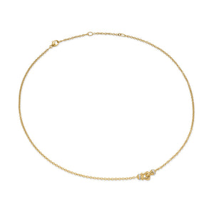 Petite Buckle Necklace in 18K Yellow Gold with Diamonds, 16.2mm