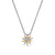 Starburst Station Necklace in Sterling Silver with 18K Yellow Gold and Diamonds, 11.2mm