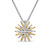 Starburst Necklace in Sterling Silver with 18K Yellow Gold with Diamonds, 21mm