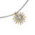 Starburst Necklace in Sterling Silver with 18K Yellow Gold with Diamonds, 21mm