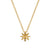 Petite Starburst Station Necklace in 18K Yellow Gold with Diamonds, 7mm