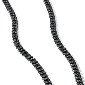 Curb Chain Necklace in Black Titanium with Black Diamonds, 8mm