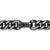 Curb Chain Necklace in Black Titanium with Diamonds, 8mm
