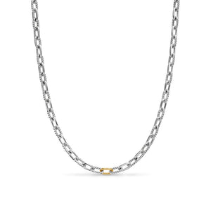 DY Madison Chain Necklace in Sterling Silver with 18K Yellow Gold, 6mm, 22"