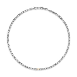DY Madison Chain Necklace in Sterling Silver with 18K Yellow Gold, 6mm, 22"