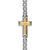 Cross Station Necklace in Sterling Silver with 14K Yellow Gold, 3.6mm, 24"