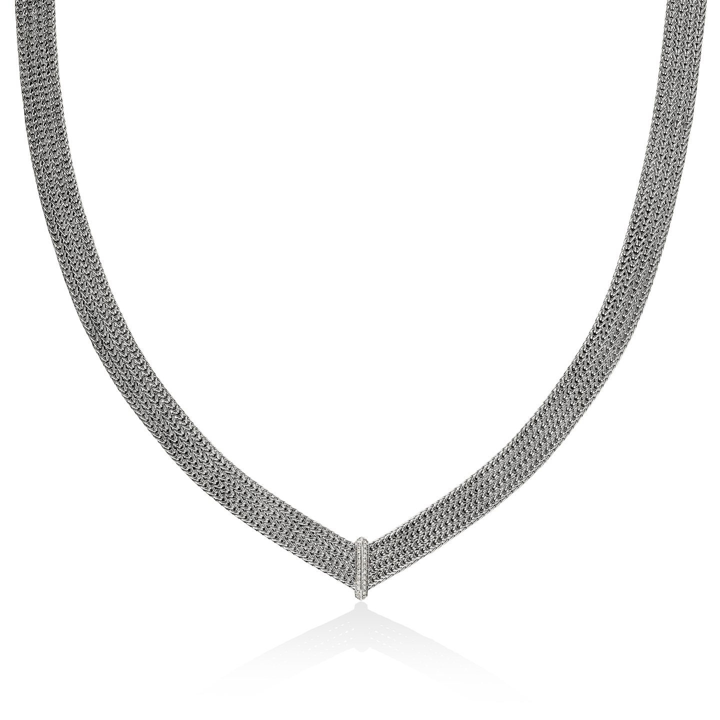 John Hardy Icon Link Sterling Silver Necklace with Diamonds, 12mm
