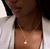 Model Wearing John Hardy Sterling Silver Heart Necklace with Diamonds