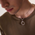 Model Wearing John Hardy Naga Sterling Silver Blue Sapphire Pendant Necklace