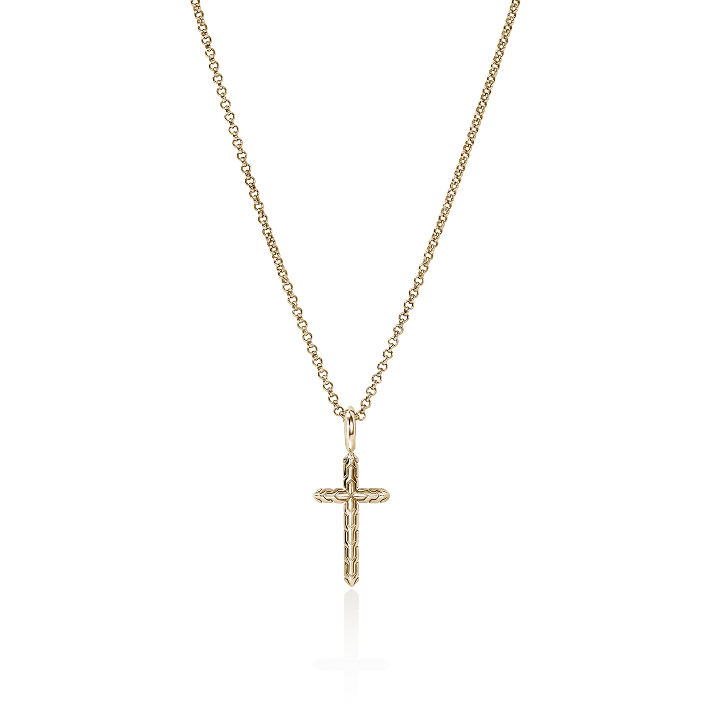John Hardy Essentials Yellow Gold Cross Necklace