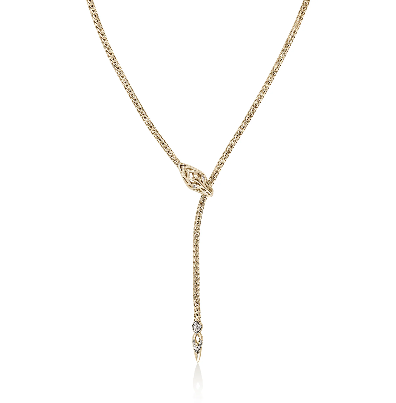 John Hardy Naga Yellow Gold Diamond Dragon Lariat