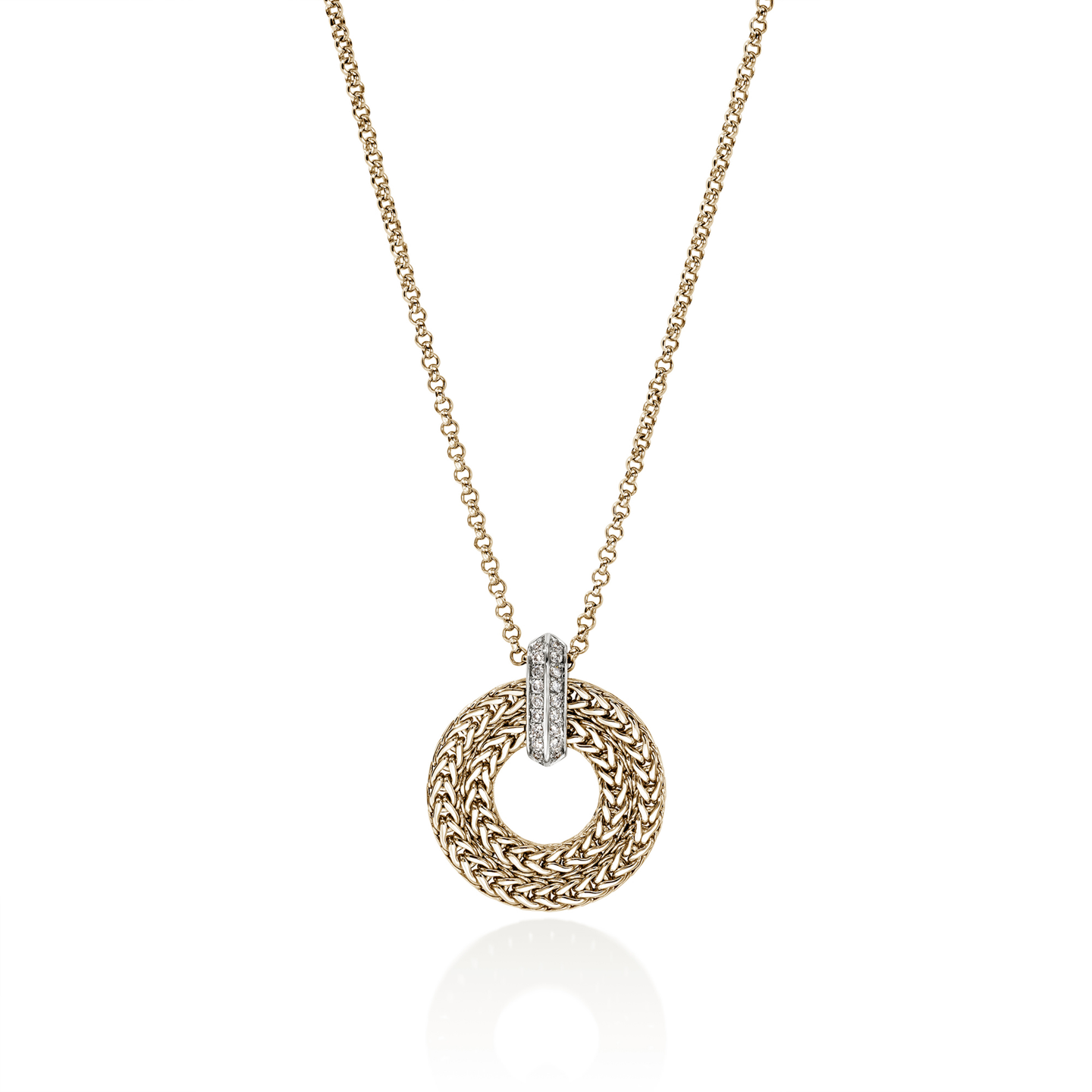 John Hardy Icon Link Yellow Gold Pendant with Diamonds