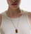 John Hardy Surf Silver Dog Tag Chain Necklace with Tiger&#39;s Eye