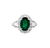18k White Gold Emerald and Multi-Shape Diamond Ring