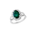 18k White Gold Emerald Ring with multi-shape diamonds