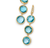 Marco Bicego Jaipur Yellow Gold Three-Drop Blue Topaz Earrings with Diamonds