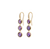 Marco Bicego Jaipur Yellow Gold Three-Drop Amethyst Earrings with Diamonds