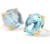 Marco Bicego Jaipur Yellow Gold Round Blue Topaz Stud Earrings
