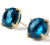 Marco Bicego Jaipur Yellow Gold Round London Blue Topaz Stud Earrings
