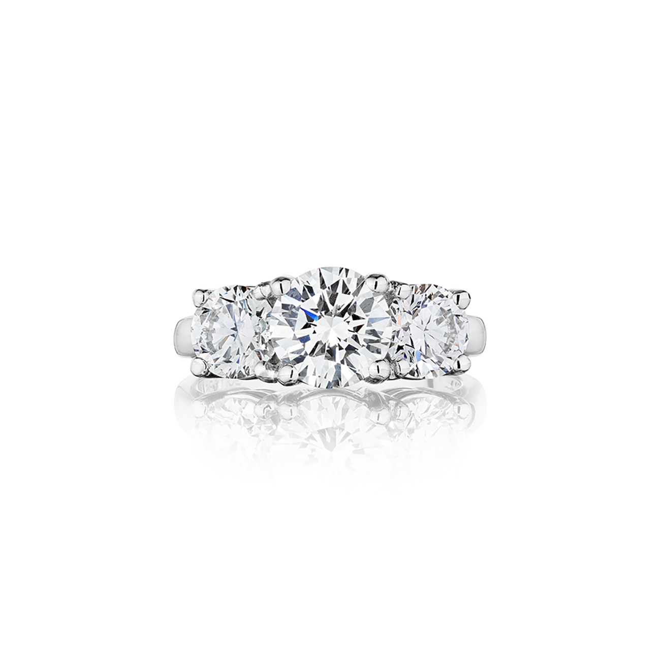 Fink's Exclusive Platinum Round Diamond Three Stone Engagement Ring