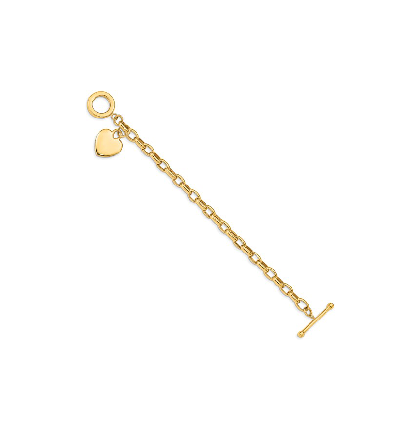 Sabel Collection Yellow Gold Heart Charm Bracelet