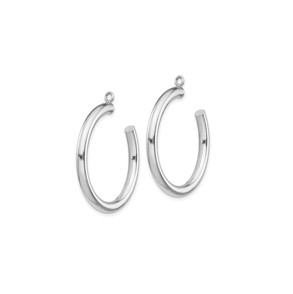 Sabel Collection 14K White Gold Tube Hoop Earring Jackets