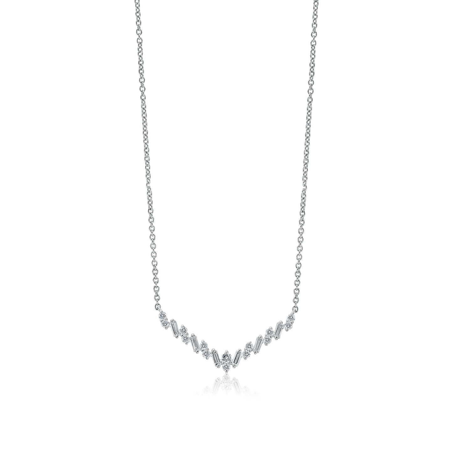 Sabel Collection 14K White Gold Diamond Bar Necklace