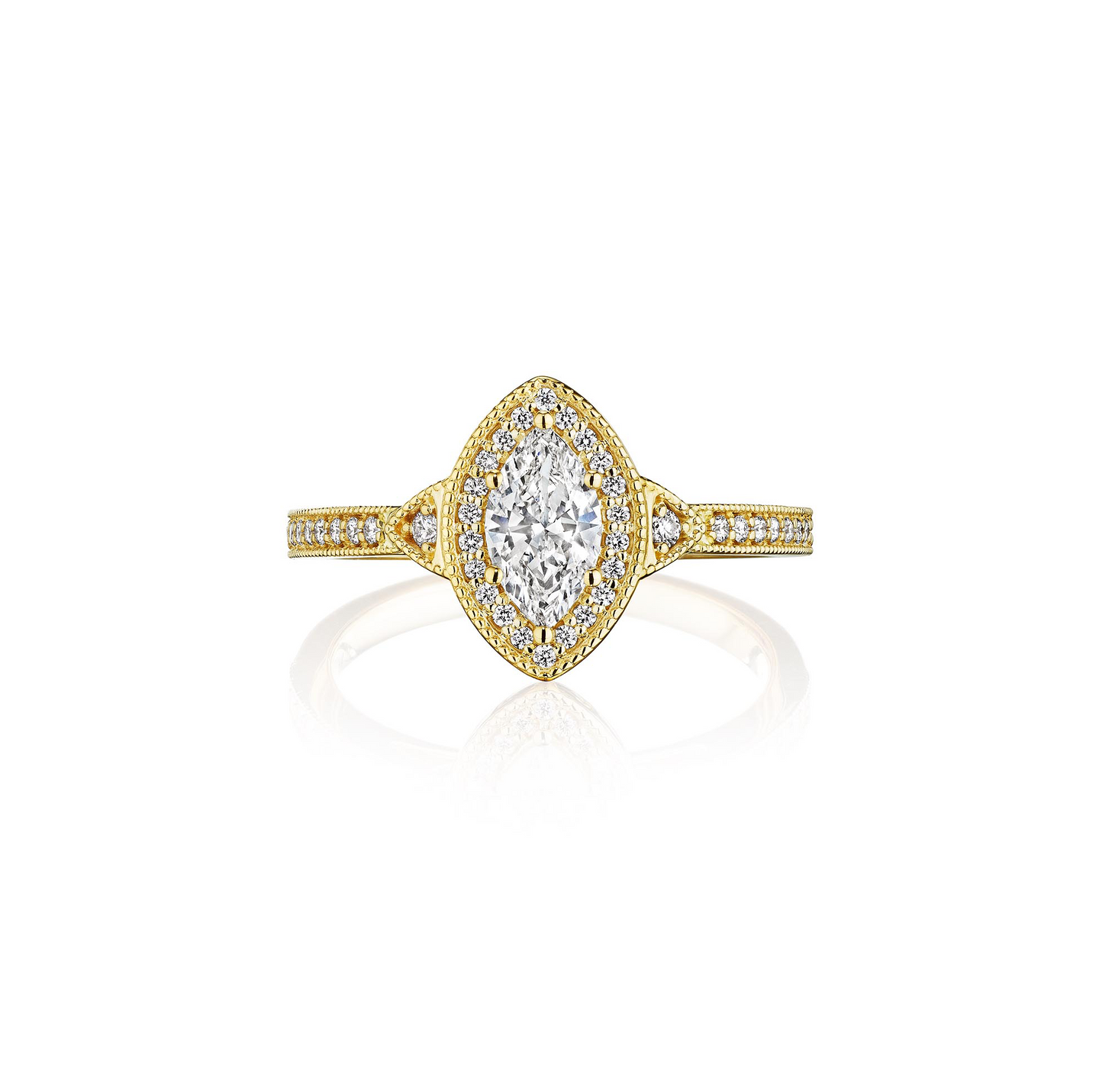 The Studio Collection Marquise and Round Diamond Engagement Ring