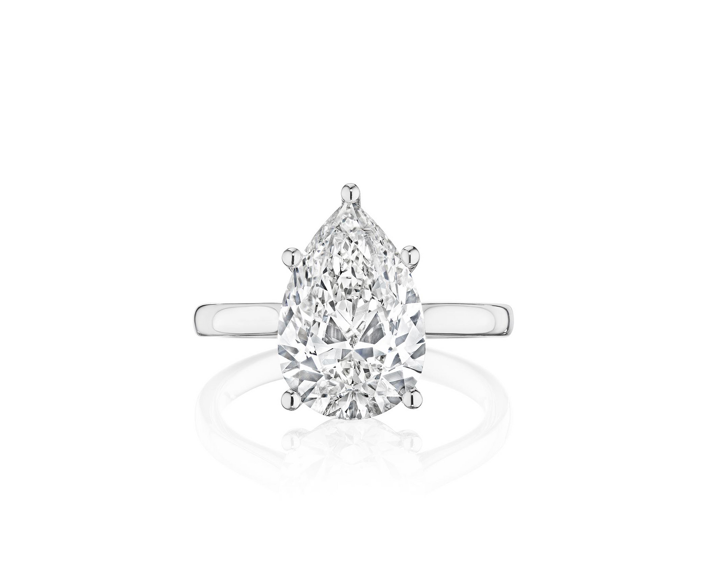 Fink's Exclusive Solitaire Pear Five Prong Engagement Ring