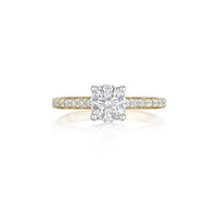 The Studio Collection Round Diamond Engagement Ring with Round Diamond Accents