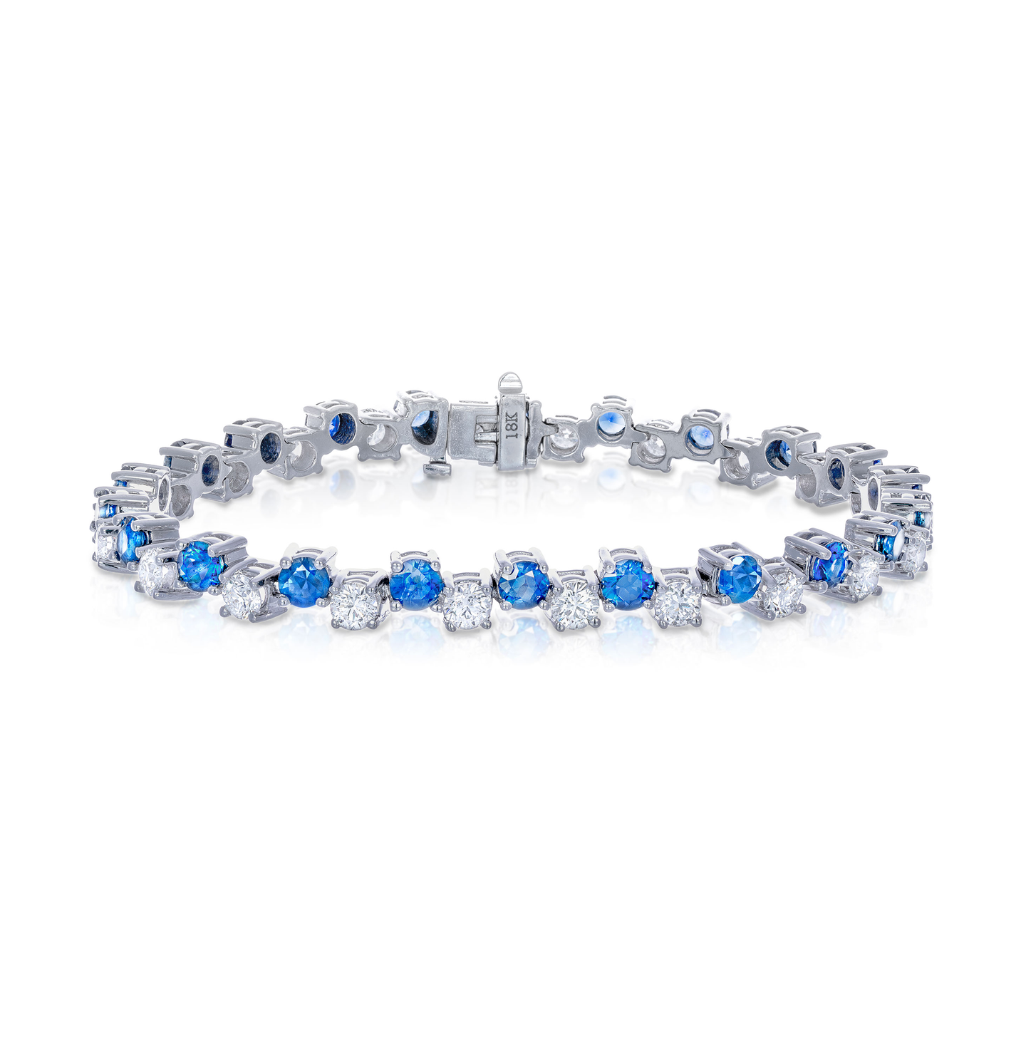 Sabel Collection White Gold Sapphire and Diamond Zig-Zag Bracelet