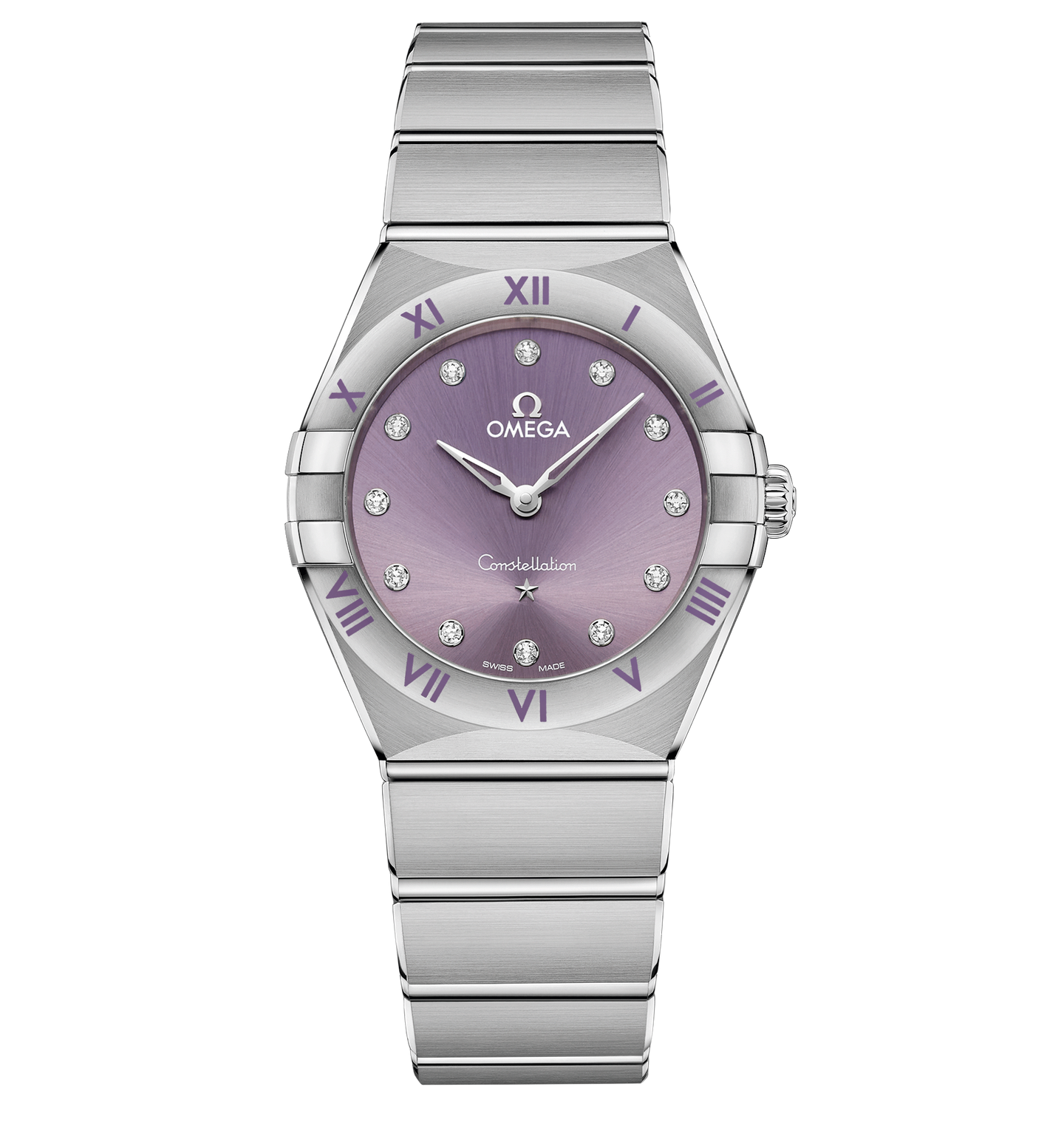 OMEGA Constellation Quartz Watch with Lilac Dial, 28mm