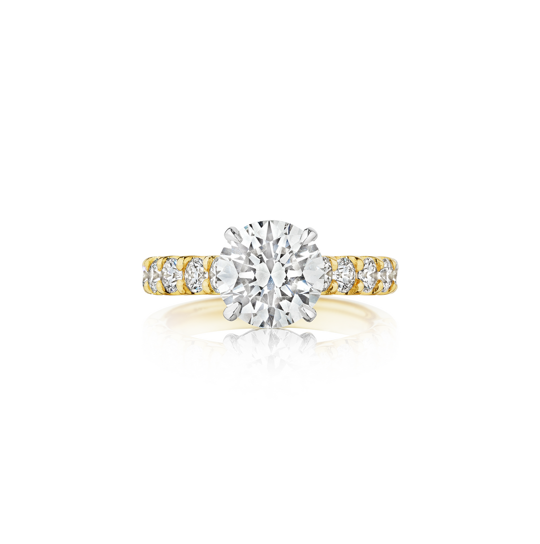 Gold and Platinum Round Diamond Engagement Ring Fink's