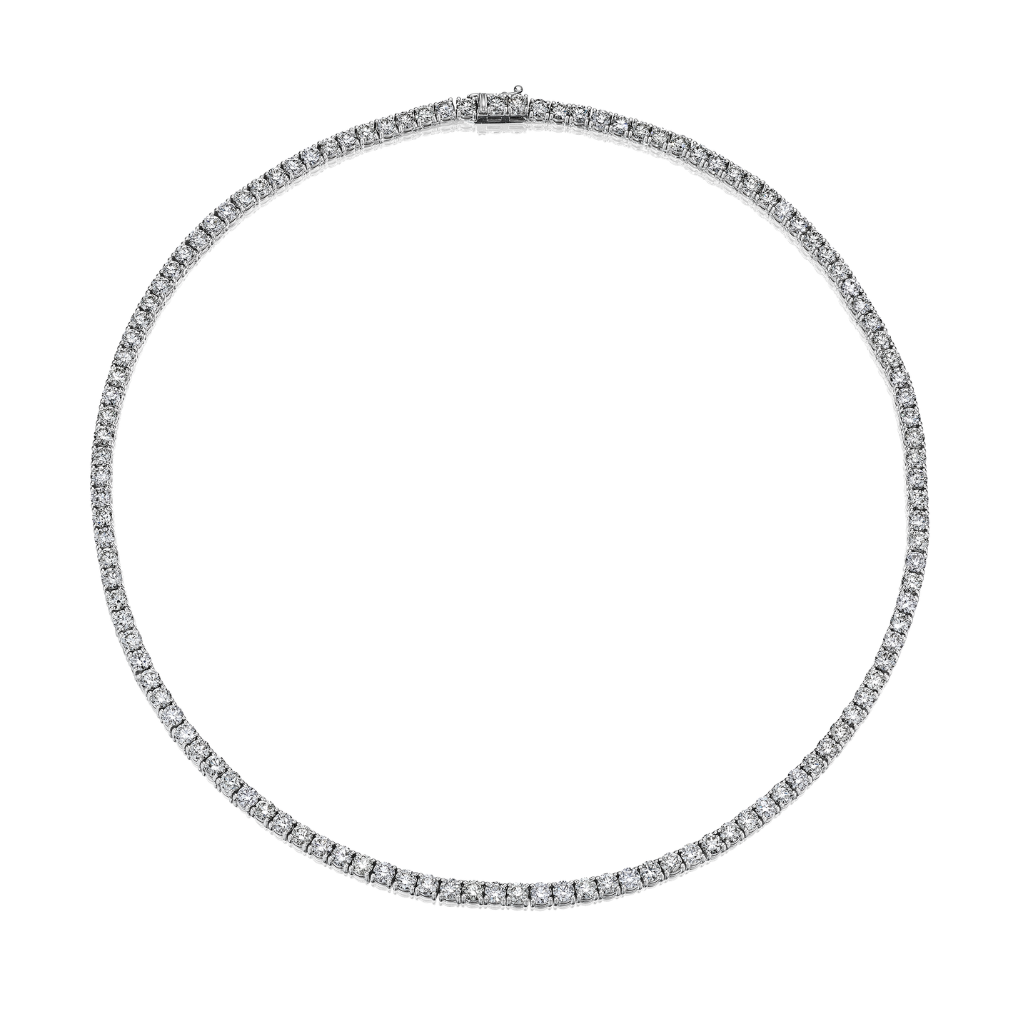 Sabel Collection White Gold Round Diamond Tennis Necklace